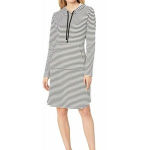 KAREN KANE Stripped Hooded Dress with POCKET